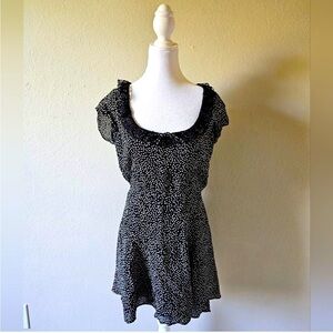 Reformation Sade Mini Dress in black and white floral print